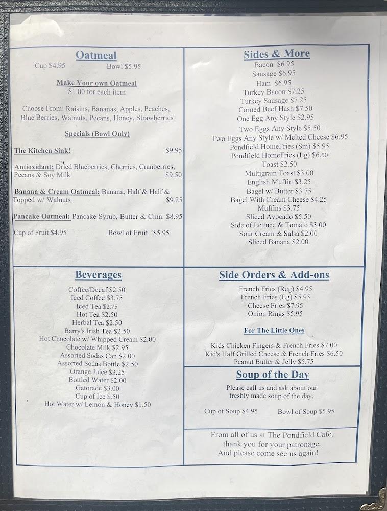 Pondfield Cafe Menu image 3