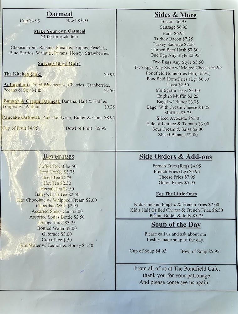 Pondfield Cafe Menu image 4